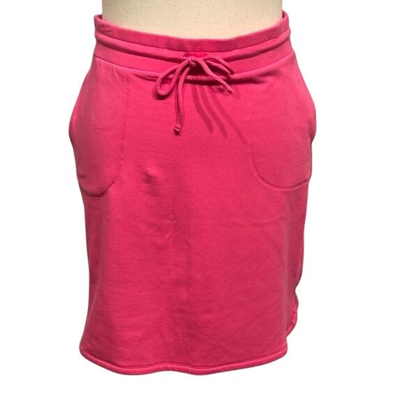Talbots skirt pink sweatshirt material with tie waist and pockets Sz Med - Picture 1 of 7
